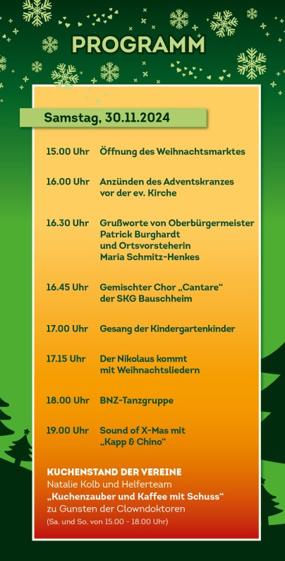15. Weihnachtsmarkt der Vereine