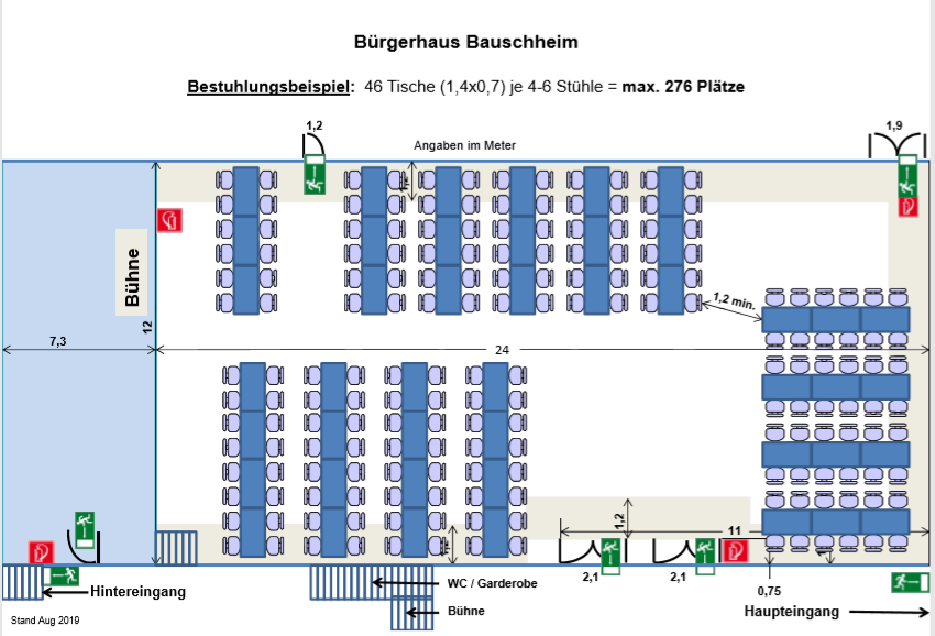 Variante 2 – Bankettbestuhlung erw.