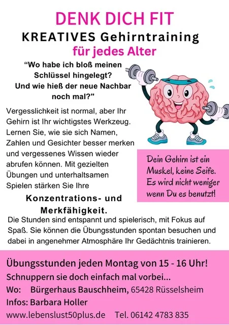 Flyer: Denk dich fit – Kreatives Gehirntraining für jedes Alter