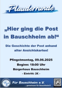 Plauderrunde "Hier ging die Psot in Bauschheim ab"