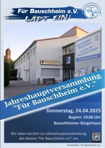 Jahreshauptversammlung "Für Bauschheim e.V."